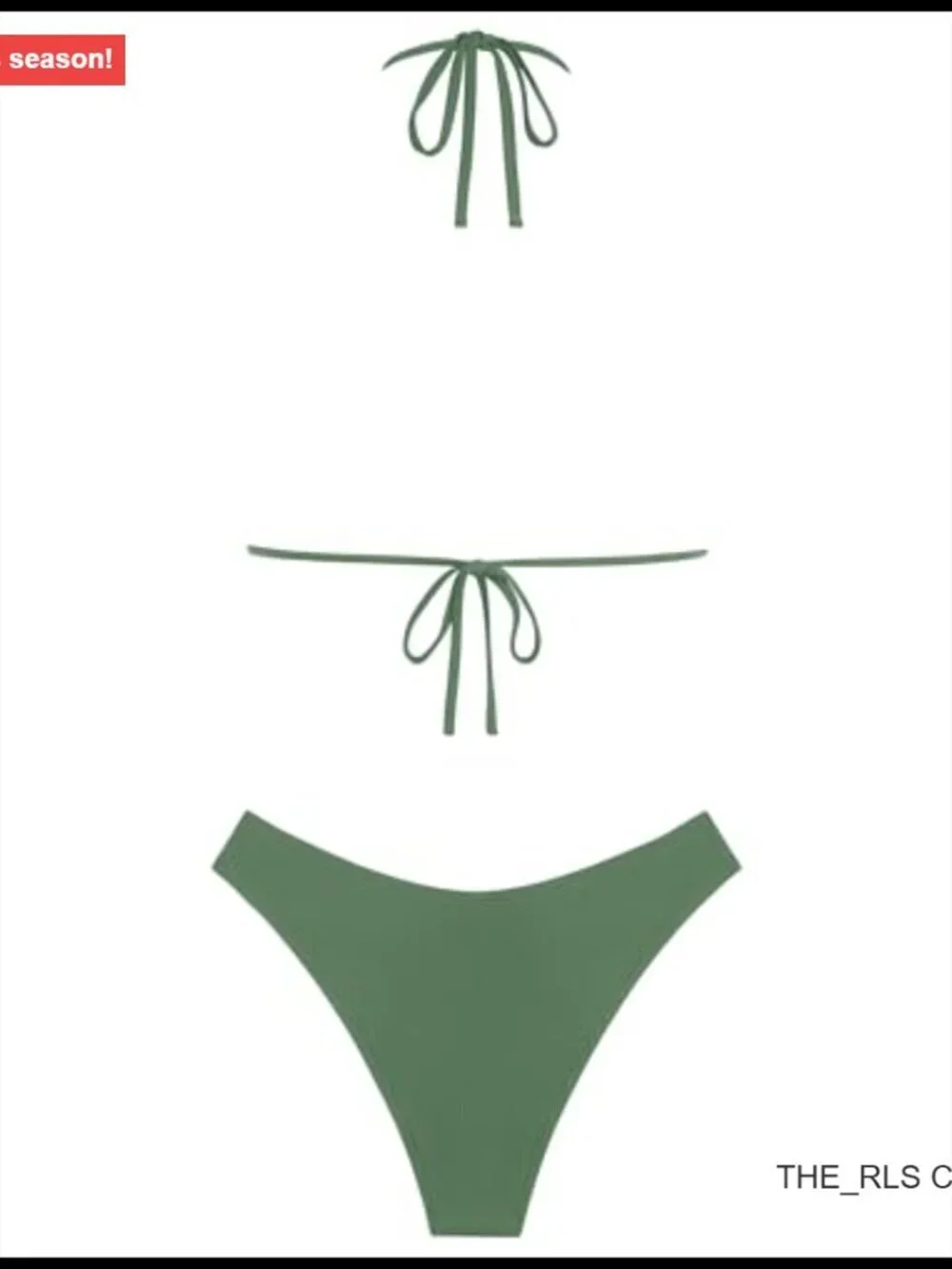 Two Piece Bikini Set Triangle Halter Swimsuit Deep V Cowl Neck Ruching